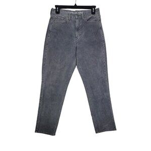 American Eagle Womens High Rise Mom Jean Corduroy Grey Super Stretch Pant Size 6